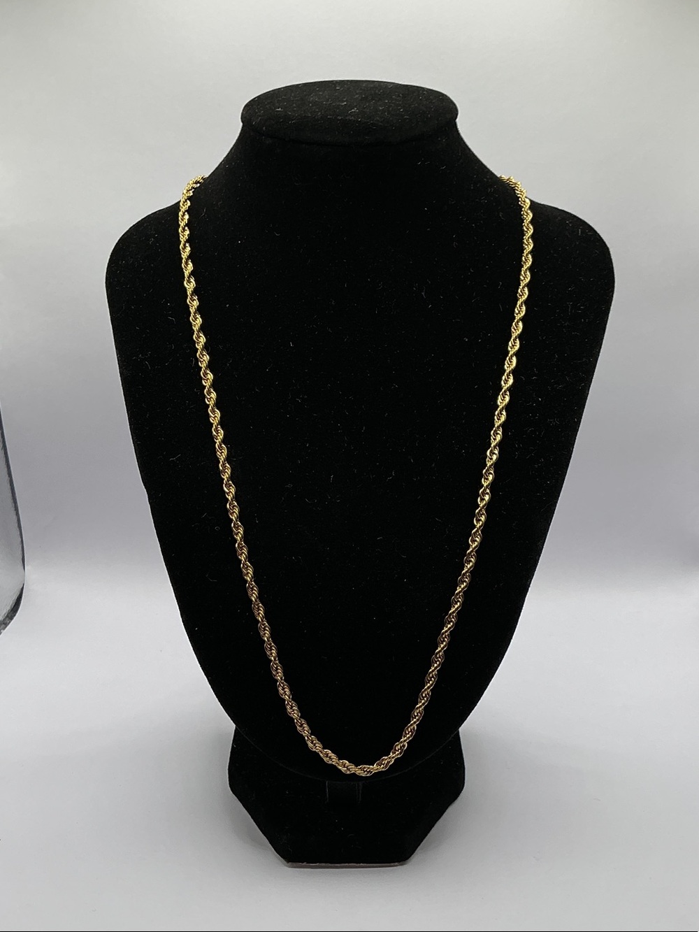 Classic Gold Rope Chain Necklace 3mm x 20 inch